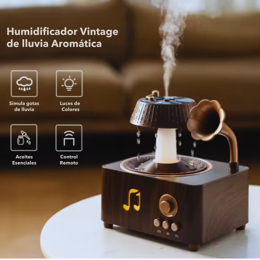 VintageGlow - Humidificador Vintage de Lluvia